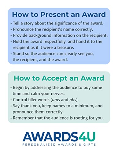 Award Plaques Personalized, Custom Engaved with Your Text, Choose Your Size