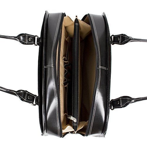 McKleinUSA W Series, Hillside, Top Grain Cowhide Leather, 14" Leather Ladies' Laptop Briefcase, Black (96525), 17"x5"x12.5"