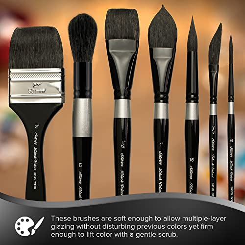Silver Brush Limited Black Velvet Square Wash Brush, Size 1-1/4 in