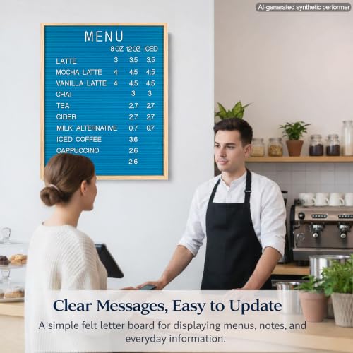 24 x 30 Inch Blue Felt Letter Board for Menus and Price Displays