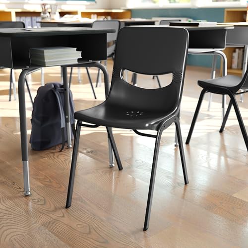 Flash Furniture Hercules Flex Comfort Classroom Stack Chair, Black