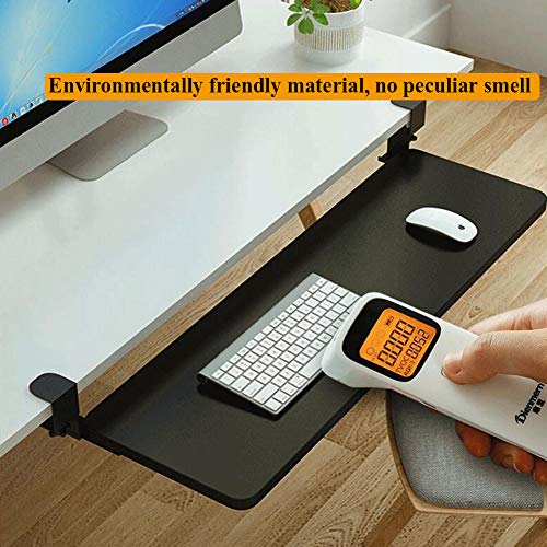 ACXZ Keyboard Tray Under Desk Sliding with C Clamp Mount System, Slide-Out Platform Computer Keyboard Drawer, for Typing, No Drilling(52cm×25cm, 65cm×25cm, 75cm×25cm)