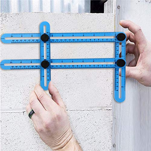 TEOYETTSF 1Pcs Professional Template Tool Angle Ruler Measuring Protractor Activity Four-fold Ruler with Metric Inch Scale(D)