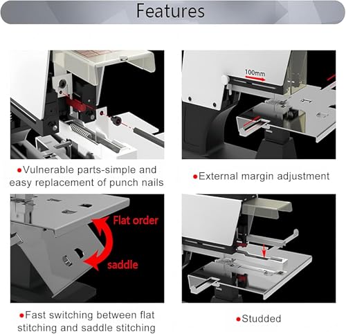 JTYZWLRBY Heavy Duty Auto Electric Saddle Stapler - 106 Automatic Binder for Flat & Book Binding, 210 Staple Capacity, Versatile Binding Machine