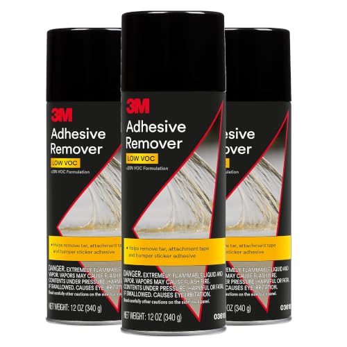 3M Adhesive Remover 12 oz (Pack of 3) – Low VOC, CARB Compliant, Fast-Acting Residue-Free Solvent Removes Adhesives, Stickers, Tape, Tar & Wax – Safe on Automotive Paint, Glass & Vinyl
