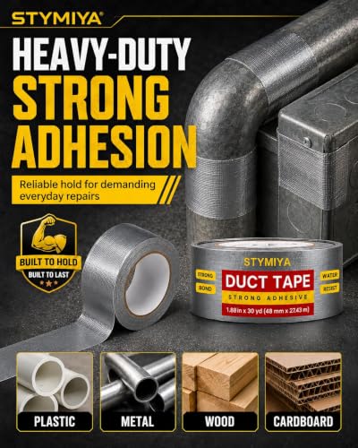 Silver Duct Tape Heavy Duty: Wide Waterproof Outdoor Furniture Repair Tape Bulk - Strong Adhesive Weather UV Resistant No-residue Masking Tapes Patterns Variety Pack (Silver, 20*2IN*30Yards)