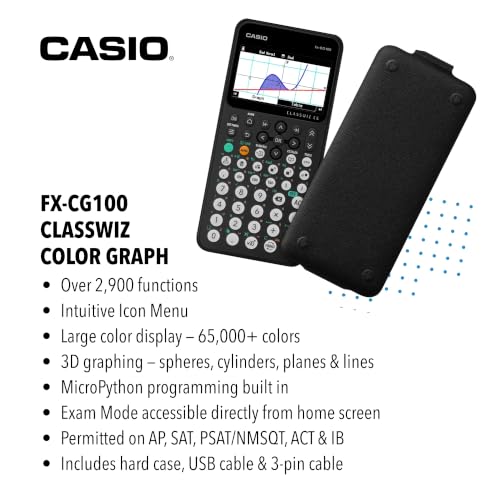 Casio fx-CG100 ClassWiz Color Graphing Calculator, 3D Graph, Python