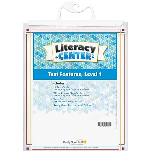 Really Good Stuff Text Features Level 1 Literacy Center - 1 Literacy Center