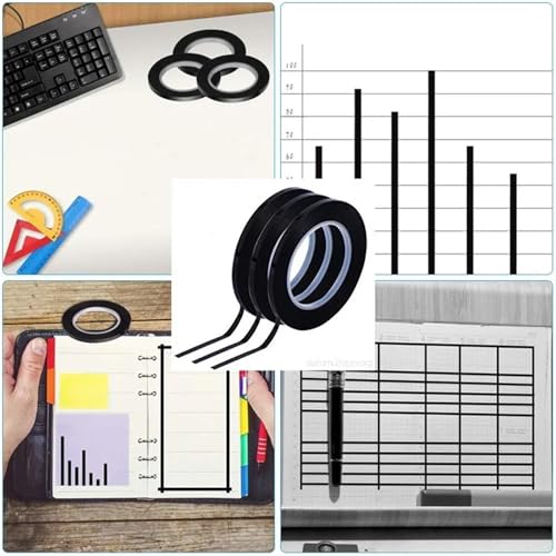Whiteboard Marking Tape 24 Rolls 216.5Feet Whiteboard Tape Thin Board Marking Tape Lines Pinstripe Dry Erase Art Tape Graphic Chart Grid 1/8 Inch(Yellow)