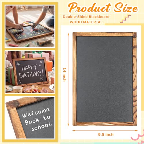Chinco 2 Pcs Small Chalkboard Mini Chalk Board, 9.5 x 14 Inch, Brown