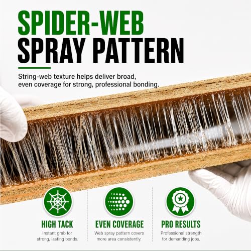 LAUCO Spray Adhesive Contact 13oz, Pack of 6, Industrial Strength Heavy Duty Glue for Wood, Metal, Plastic & Rubber, Heat & Moisture Resistant Fast Bond Multi-Surface Spray Adhesive 36097