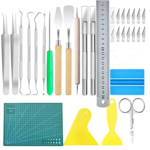 XDSRFVW 39 Pieces/Set Craft Vinyl Weeding Tools Set Basic Tool Kit for Silhouettes Cameos Lettering DIY