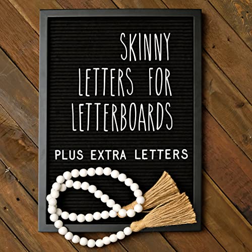 Letter Board Sign Felt Board with Skinny Pre Cut Letters 12x17 Inch Black