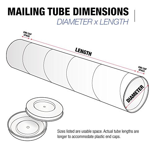Tape Logic TLP3024BL Mailing Tubes with Caps, 3" x 24", Black (Pack of 24)