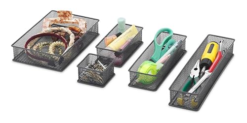 Whitmor Metal Mesh Drawer Organizer 5 Pcs/Set, Total 6 Sets, 30 Pcs