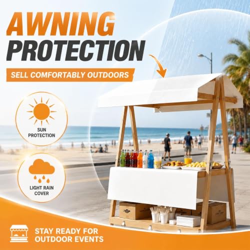 CHBMZ Foldable Wooden Market Display Booth, Portable Two Level Vendor Stand with Canopy, Compact Suitcase Design for Craft Fairs, Farmers Markets, Festivals & Pop Up Events(Pink,106cm/41.7in)