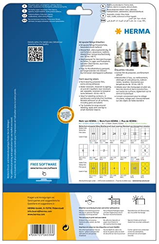 HERMA Self Adhesive Heavy Duty Weatherproof Foil Labels, 44 Labels Per A4 Sheet, 1250 Labels for Laser Printers, 37 x 25 mm (8338)