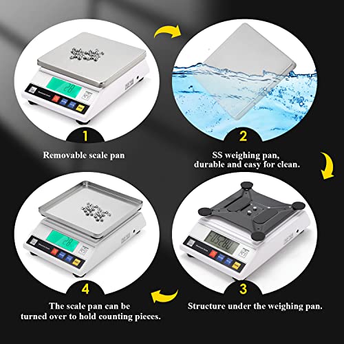 CGOLDENWALL High Precision Digital Accurate Analytical Electronic Balance Laboratory Lab Scale Industrial Weighing and Counting Scale with Counting Function CE 0.1g (3kg, 0.1g)