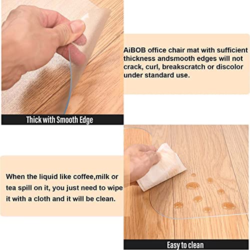 AiBOB Office Chair Mat for Hardwood Floor, 36" x 48" Clear Floor Protector
