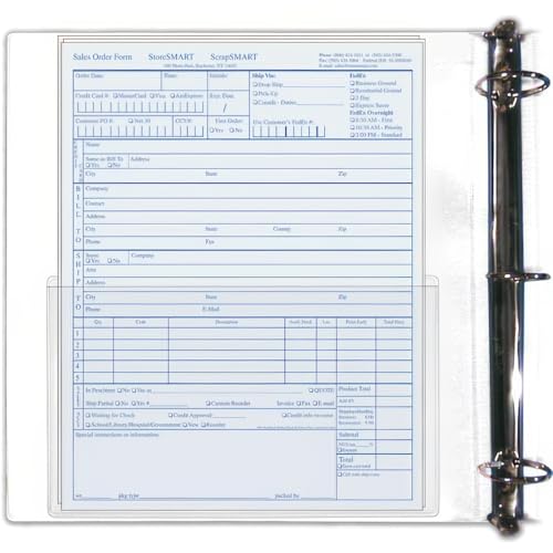 StoreSMART - Peel & Stick Binder Half-Pocket - 20 Pack - 5 1/8" x 8 1/2" - Open Long Side - SPCSTB2621L20