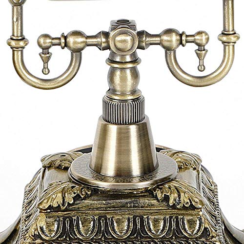 TSMBIKE Retro Old Fashioned Telephone Telephone Rotary Dial Telephones Retro Landline Desk Telephone,Corded Phone for Home and Decor Rotary Dial Home Phone (Brass
