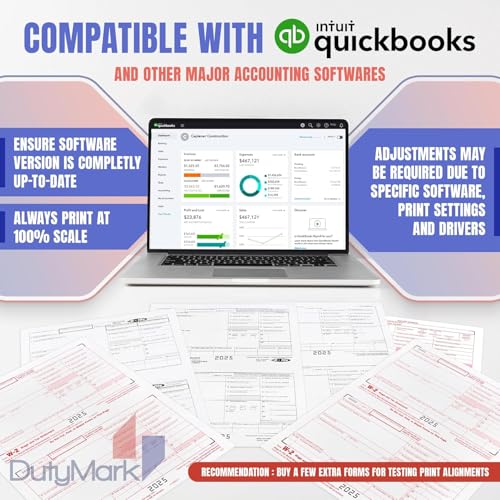 W-2C Tax Forms 4-Part Set, Corrected Wage and Tax Statement, 25 Pack
