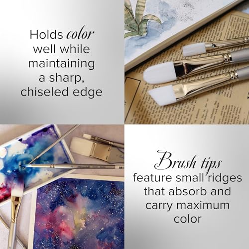 Silver Brush Limited Silverwhite Rounds Watercolor Paintbrush Set, 9pc