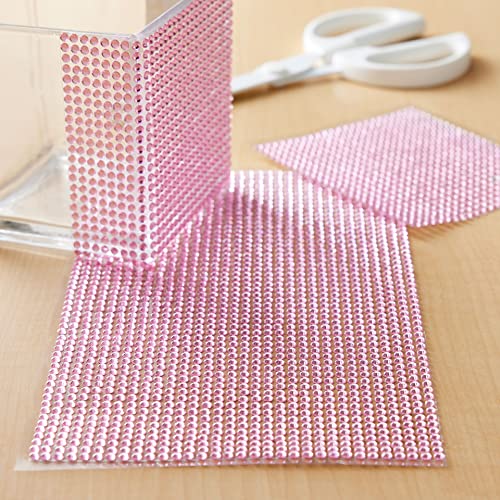 Recollections Pink Bling Sticker Sheet – 10" x 10" Adhesive Gem Sheets for Crafts, Scrapbooking & DIY Projects, 12 Pack