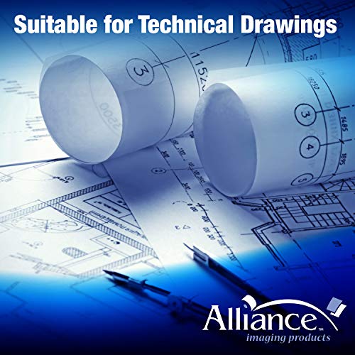 Alliance CAD Paper Rolls, 30” x 500’, 92 Bright, 24lb - 2 Rolls Per Carton - Ink Jet Bond Rolls with 3” Core