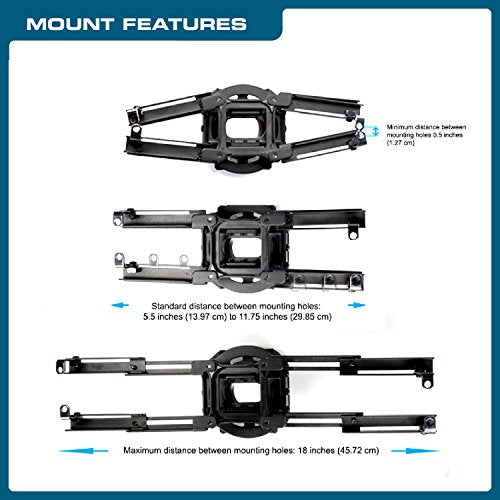 QualGear Pro-AV QG-KIT-CA-3IN-B Single Joist Ceiling Adapter, 3" 1.5" Projector Mount Kit Accessory, Black