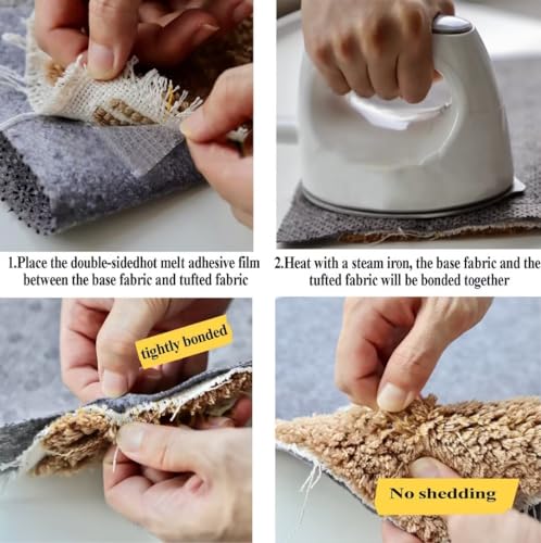UWYTGF Hot Melt Film Adhesives,Tufting Back Cover Ironing Film in 23G/㎡,Hot-Pressed Film,Tufting Double-Sided Adhesive Lining,Non-Woven Fabric with DIY Carpet Base Cloth Bonding Wash,PA Film-1.12m*5m