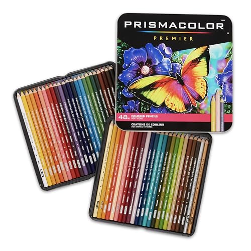 Prismacolor Premier Colored Pencils, Soft Core, Assorted Colors, 48 Count - Durable, Vibrant, Ultra-Smooth, Adult Coloring, Drawing, Sketching, Arts & Crafts