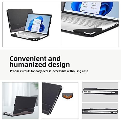 Cover for HP Laptop 17s-cu /17-cp/17z-cp/Envy 17-cr 17t-cr/17-ch/17-da/17t-da17.3" All-Inclusive Drop-Proof Case PU Leather Inner Pocket Cover (17.3inch Dark Gray)