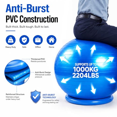 SRNSAEB Ball Chair Inflatable Ergonomic Active Seating, Balance Ball Seat