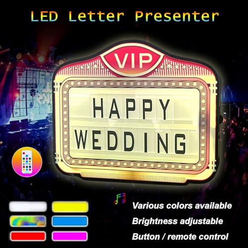 LED Club Bottle Presenter with 7-Color Change | Upgrade Anti-Drop Letters & Metal Frame, Handheld Light Box for Nightclub, Bar, Party, Birthday(2 Batteries)