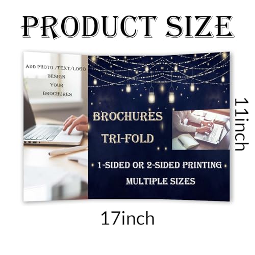 Customized Brochures&Flyer Add Your Own Image/LOGO/Text Personalized design Brochures 200GSM For Business, Double-Sided Printing Tri-Fold Glossy Paper