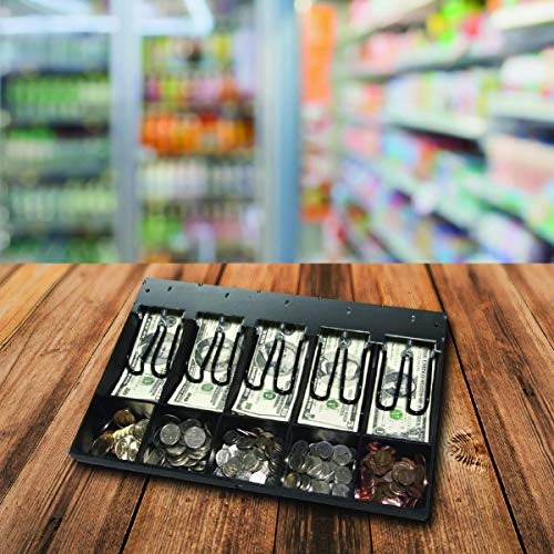 APG Cash Drawer Replacement Tray | Plastic Molded Till for APG Cash Registers | 5 Bill / 5 Coin Compartments | Measures 15.4" x 11.1" x 2.4" | PK-15VTA-BX