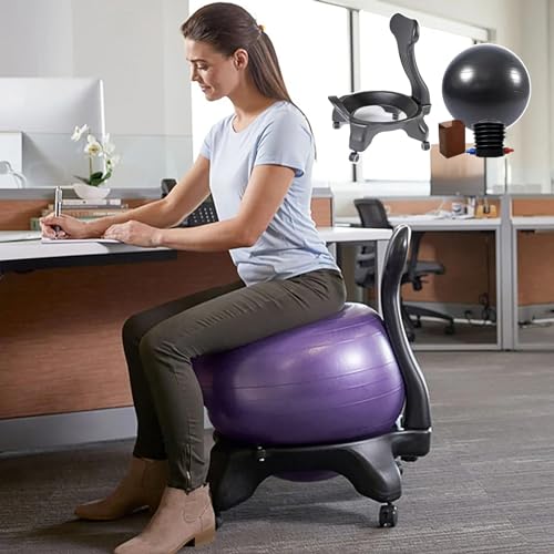YXCUSAM Yoga Ball Chair, Office Ergonomic Fitness Ball Chair, Pregnant Balance Ball Posture Chair, Suitable for Gym, Home