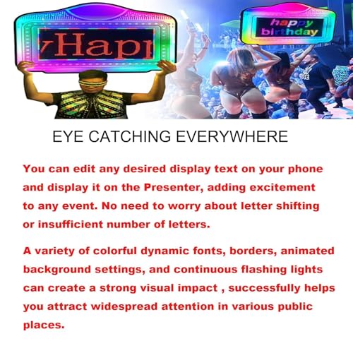 LMYYDES Led Lighted Display, Bottle Service Sign, with App Programmable, Remote Control/App Edit Your Own Rolling Message，Led Board Bottle Presenter