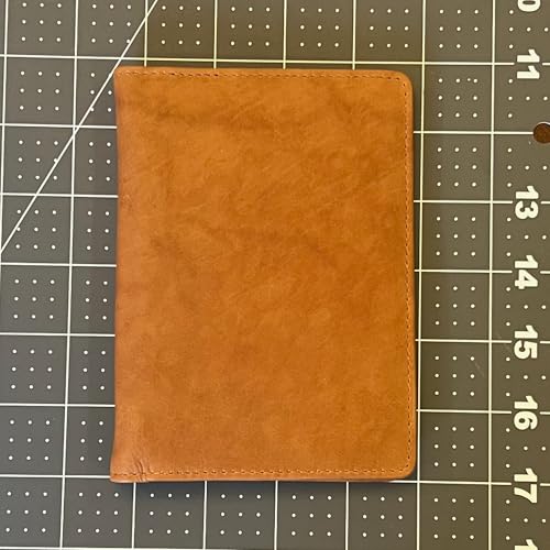 Trani Designs - Leather Bifold Double Jotter, 3x5 Index Card Holder, Chicory Tan Calf Antique, Handmade, Executive Notepad