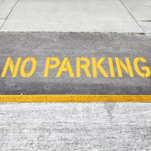Washable Parking Restriction Templates 12Inch High Flexible Silicone Drawing Stencil for Outdoor Pavement Marking Large Letter Stencil Templates