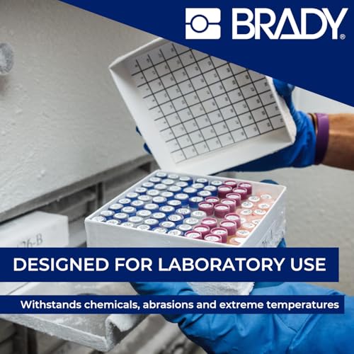 Brady Authentic (M5-117-492) FreezerBondz™ Ultra-Thin Cryogenic Polyester LBL 0.5 x 0.9 x 0.44Dia Black on White, 240 Labels. for use with the BMP51 and M511 Label Printers