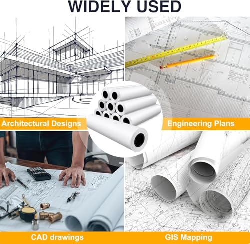 Wide Format Paper 24" x 150' CAD Bond Rolls - 20lb. | 1 Roll, 24 In x 150 Ft | 2" Core