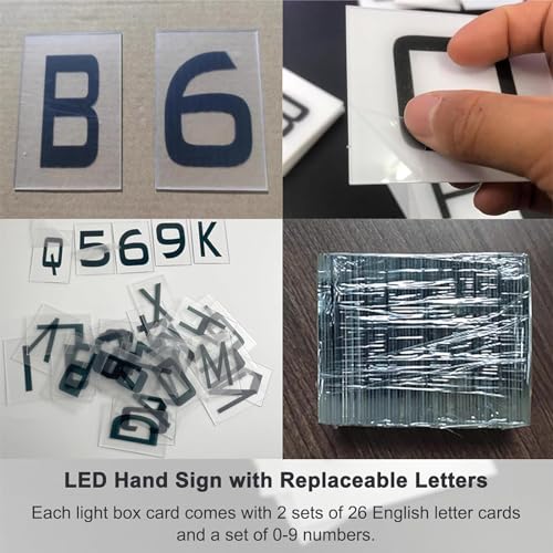 JJENXYYDS LED Acrylic Luminous Sign,Color Letter Billboard with Light Remote Control,Multiple Color Change,Changeable Letter for Bar & Night Club, VIP Service Sign Atmosphere Props,A