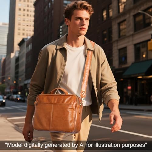 cpnvwa Genuine Leather briefcases Laptop Messenger Bags
