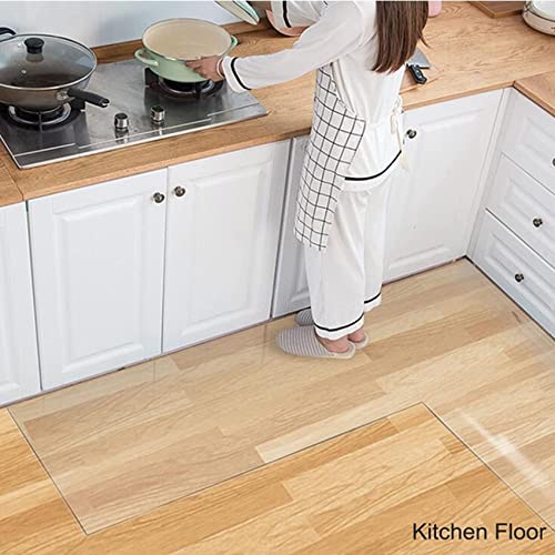 WTCBQC - PVC Chair Mat for Hard Floors Waterproof Wear-resistant Easy to Clean Floor Protection Mat Tile Protection Mat Suitable for Home and Office,31.5/39.4/47.2/ 140cm Wide (Color : Clear