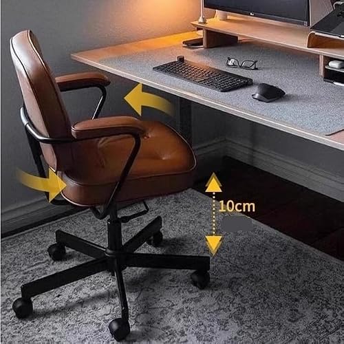 hezhuhe2258 Office Chair Small Office Chair Imitation Leather Bedroom Computer Home Comfortable Lifting Swivel with Wheels Adjustable(Brown)