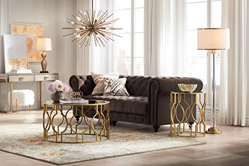 Cadence 62" Tall Satin Brass and Crystal Column Floor Lamp