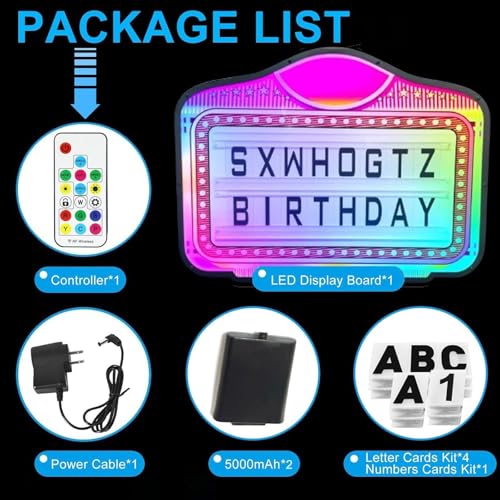 Led Letter Bottle Presenter with Remote &Rubber Buckle,Acrylic Spellable Letter Plaque(Wrought Iron Border) 7-Color Nightclub System (4 Sets Letters+1 Set Numbers+ Dual Batteries)