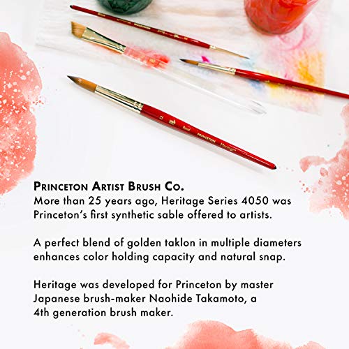 Princeton Heritage Round Brush, Synthetic, Short Handle, Size 24, 1 Count